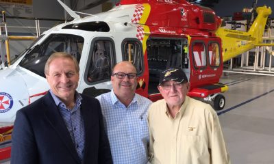 Richard with Board Chairman John Davis (left) and the late Cliff Marsh OAM, one of Richard’s closest friends and Patron of the Service.