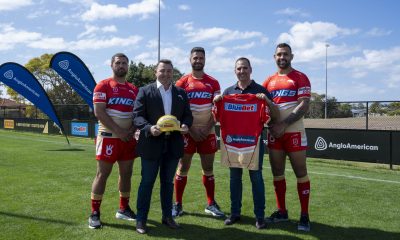L-R: Kenny Bromwich, Dolphins Chief Executive, Terry Reader, Jesse Bromwich, Anglo American CEO in Australia, Dan van der Westhuizen and Josh Kerr.